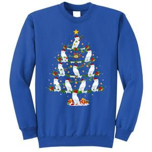 Snowy Owl Bird Lover Xmas Lighting Snowy Owl Christmas Tree Gift Tall Sweatshirt