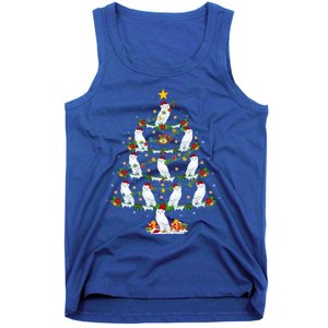 Snowy Owl Bird Lover Xmas Lighting Snowy Owl Christmas Tree Gift Tank Top