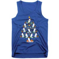 Snowy Owl Bird Lover Xmas Lighting Snowy Owl Christmas Tree Gift Tank Top