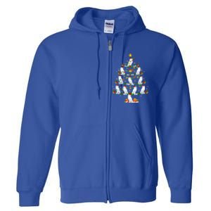 Snowy Owl Bird Lover Xmas Lighting Snowy Owl Christmas Tree Gift Full Zip Hoodie