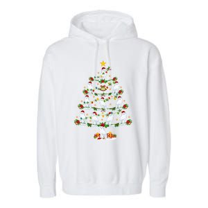 Snowy Owl Bird Lover Xmas Lighting Snowy Owl Christmas Tree Gift Garment-Dyed Fleece Hoodie