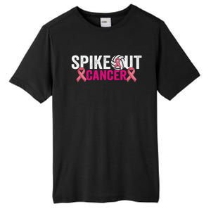 Spike Out Breast Cancer Warrior Volleyball Pink Ribbon Tall Fusion ChromaSoft Performance T-Shirt