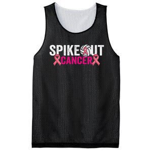 Spike Out Breast Cancer Warrior Volleyball Pink Ribbon Mesh Reversible Basketball Jersey Tank