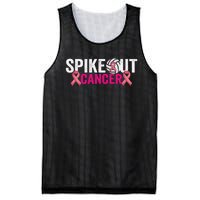 Spike Out Breast Cancer Warrior Volleyball Pink Ribbon Mesh Reversible Basketball Jersey Tank