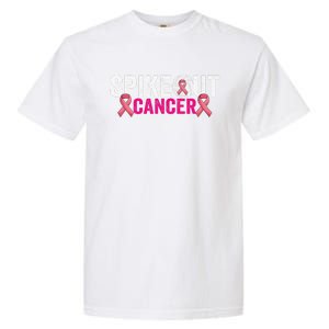 Spike Out Breast Cancer Warrior Volleyball Pink Ribbon Garment-Dyed Heavyweight T-Shirt