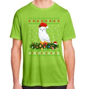 Snowy Owl Bird Lover Xmas Santa Hat Ugly Snowy Owl Christmas Cute Gift Adult ChromaSoft Performance T-Shirt