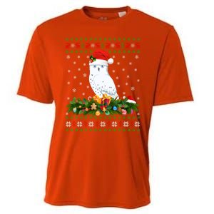 Snowy Owl Bird Lover Xmas Santa Hat Ugly Snowy Owl Christmas Cute Gift Cooling Performance Crew T-Shirt