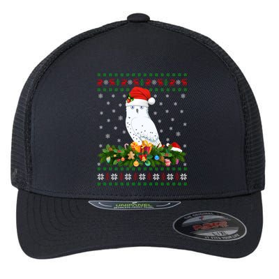 Snowy Owl Bird Lover Xmas Santa Hat Ugly Snowy Owl Christmas Cute Gift Flexfit Unipanel Trucker Cap