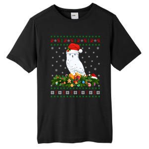 Snowy Owl Bird Lover Xmas Santa Hat Ugly Snowy Owl Christmas Cute Gift Tall Fusion ChromaSoft Performance T-Shirt