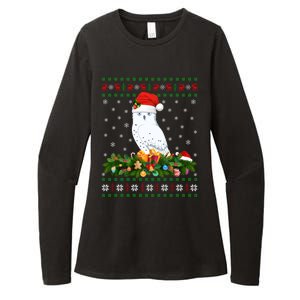 Snowy Owl Bird Lover Xmas Santa Hat Ugly Snowy Owl Christmas Cute Gift Womens CVC Long Sleeve Shirt