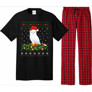 Snowy Owl Bird Lover Xmas Santa Hat Ugly Snowy Owl Christmas Cute Gift Pajama Set