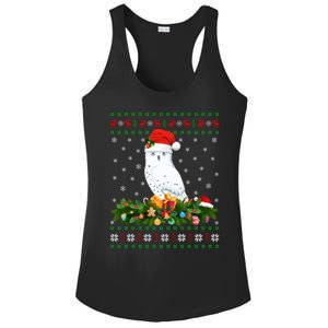 Snowy Owl Bird Lover Xmas Santa Hat Ugly Snowy Owl Christmas Cute Gift Ladies PosiCharge Competitor Racerback Tank