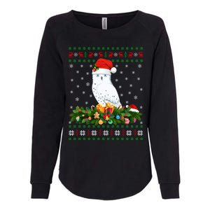 Snowy Owl Bird Lover Xmas Santa Hat Ugly Snowy Owl Christmas Cute Gift Womens California Wash Sweatshirt