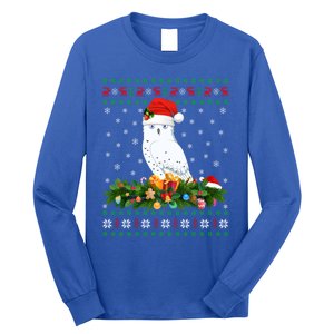 Snowy Owl Bird Lover Xmas Santa Hat Ugly Snowy Owl Christmas Cute Gift Long Sleeve Shirt