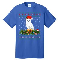 Snowy Owl Bird Lover Xmas Santa Hat Ugly Snowy Owl Christmas Cute Gift Tall T-Shirt