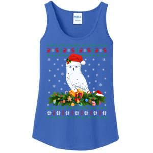 Snowy Owl Bird Lover Xmas Santa Hat Ugly Snowy Owl Christmas Cute Gift Ladies Essential Tank