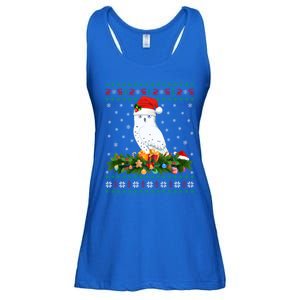 Snowy Owl Bird Lover Xmas Santa Hat Ugly Snowy Owl Christmas Cute Gift Ladies Essential Flowy Tank