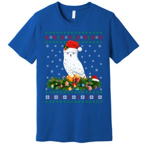 Snowy Owl Bird Lover Xmas Santa Hat Ugly Snowy Owl Christmas Cute Gift Premium T-Shirt