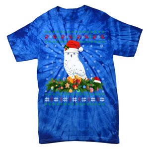 Snowy Owl Bird Lover Xmas Santa Hat Ugly Snowy Owl Christmas Cute Gift Tie-Dye T-Shirt