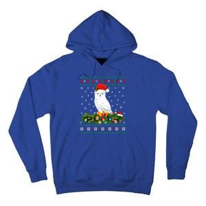 Snowy Owl Bird Lover Xmas Santa Hat Ugly Snowy Owl Christmas Cute Gift Tall Hoodie