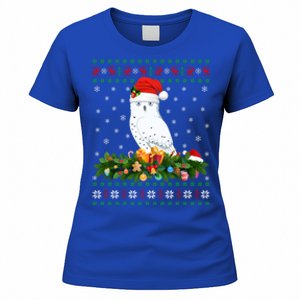 Snowy Owl Bird Lover Xmas Santa Hat Ugly Snowy Owl Christmas Cute Gift Women's T-Shirt