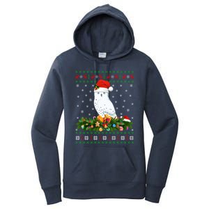 Snowy Owl Bird Lover Xmas Santa Hat Ugly Snowy Owl Christmas Cute Gift Women's Pullover Hoodie