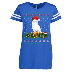 Snowy Owl Bird Lover Xmas Santa Hat Ugly Snowy Owl Christmas Cute Gift Enza Ladies Jersey Football T-Shirt