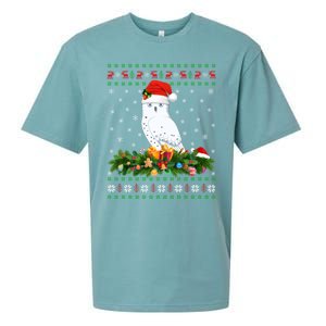 Snowy Owl Bird Lover Xmas Santa Hat Ugly Snowy Owl Christmas Cute Gift Sueded Cloud Jersey T-Shirt