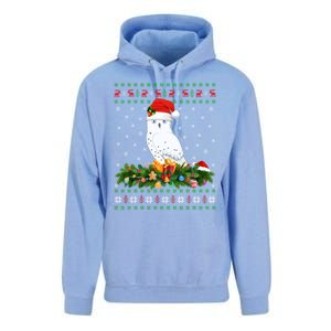 Snowy Owl Bird Lover Xmas Santa Hat Ugly Snowy Owl Christmas Cute Gift Unisex Surf Hoodie