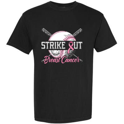 Strike Out Breast Cancer Baseball Breast Cancer Awareness Garment-Dyed Heavyweight T-Shirt