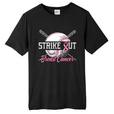 Strike Out Breast Cancer Baseball Breast Cancer Awareness Tall Fusion ChromaSoft Performance T-Shirt