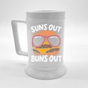 Suns Out Buns Out Burger Hamburger Foodie Buns Cheeseburger Cute Gift Beer Stein