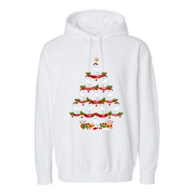 Snowy Owl Bird Xmas Tree Lighting Snowy Owl Christmas Tree Cute Gift Garment-Dyed Fleece Hoodie