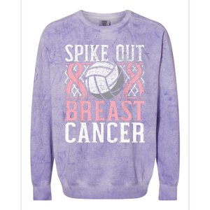 Spike Out Breast Cancer Volleyball Breast Cancer Awareness Colorblast Crewneck Sweatshirt