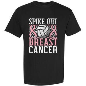 Spike Out Breast Cancer Volleyball Breast Cancer Awareness Garment-Dyed Heavyweight T-Shirt