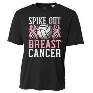 Spike Out Breast Cancer Volleyball Breast Cancer Awareness Cooling Performance Crew T-Shirt