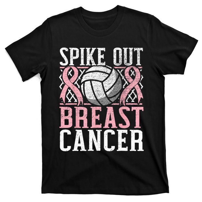 Spike Out Breast Cancer Volleyball Breast Cancer Awareness T-Shirt