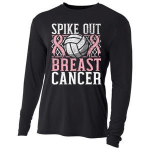 Spike Out Breast Cancer Volleyball Breast Cancer Awareness Cooling Performance Long Sleeve Crew