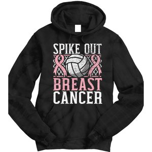 Spike Out Breast Cancer Volleyball Breast Cancer Awareness Tie Dye Hoodie