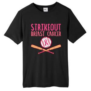 Strike Out Breast Cancer Baseball Fight Awareness Tall Fusion ChromaSoft Performance T-Shirt