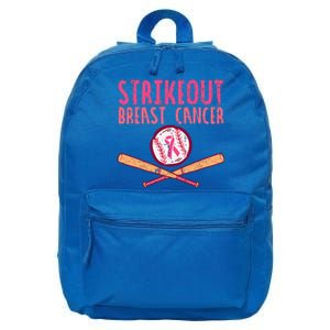 Strike Out Breast Cancer Baseball Fight Awareness 16 in Basic Backpack