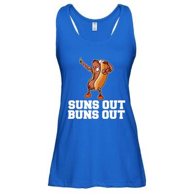 Suns Out Buns Out Funny Hot Dog Cartoon Meaningful Gift Ladies Essential Flowy Tank