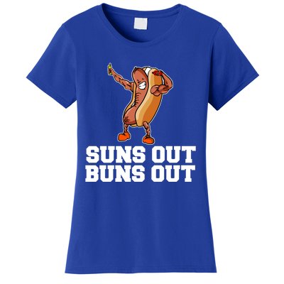 Suns Out Buns Out Funny Hot Dog Cartoon Meaningful Gift Women's T-Shirt