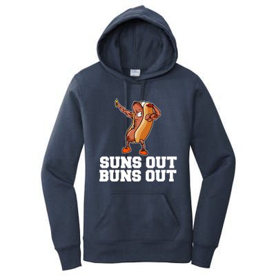 Suns Out Buns Out Funny Hot Dog Cartoon Meaningful Gift Women's Pullover Hoodie