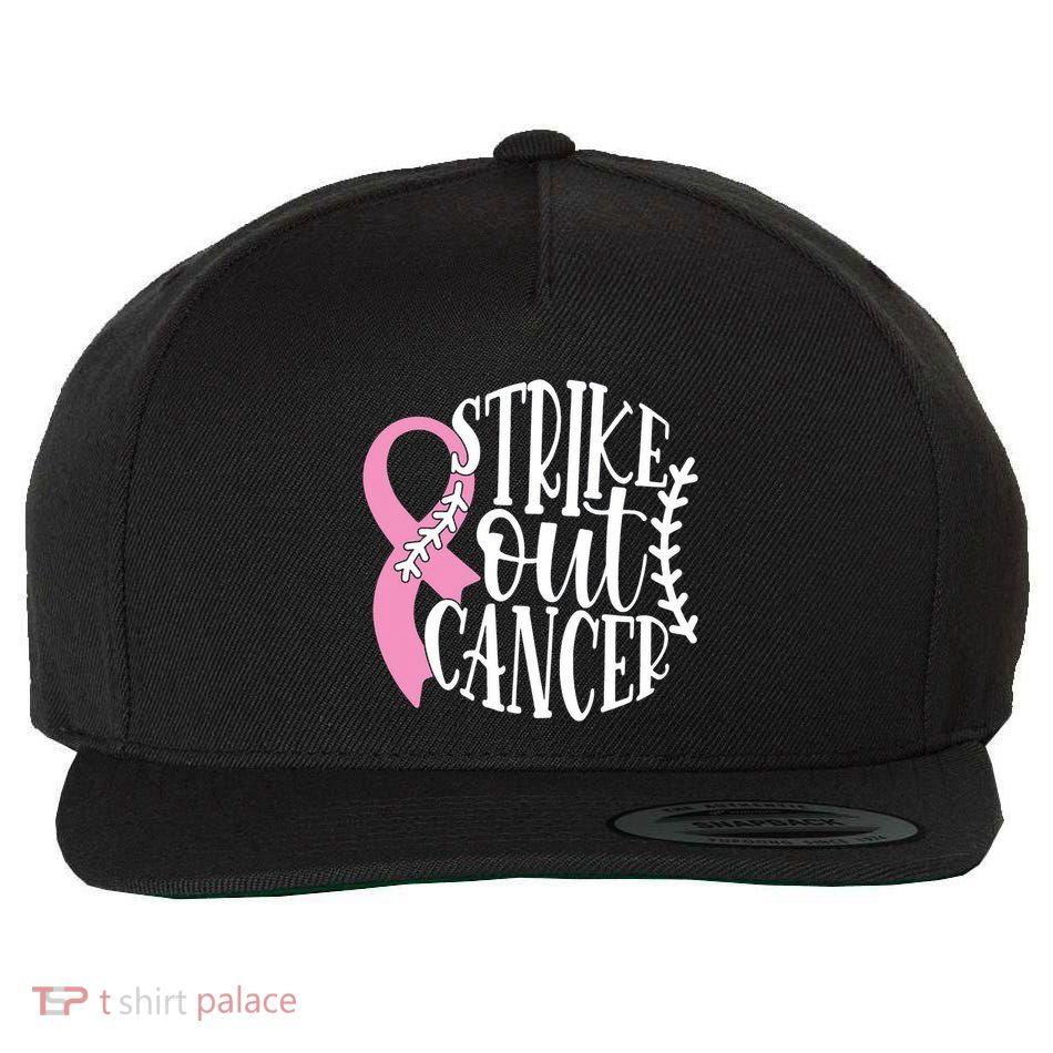 Strike Out Breast Cancer Baseball Fight Awareness Wool Snapback Cap