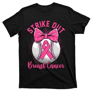 Strike Out Breast Cancer Awareness Day Ribbon Baseball T-Shirt