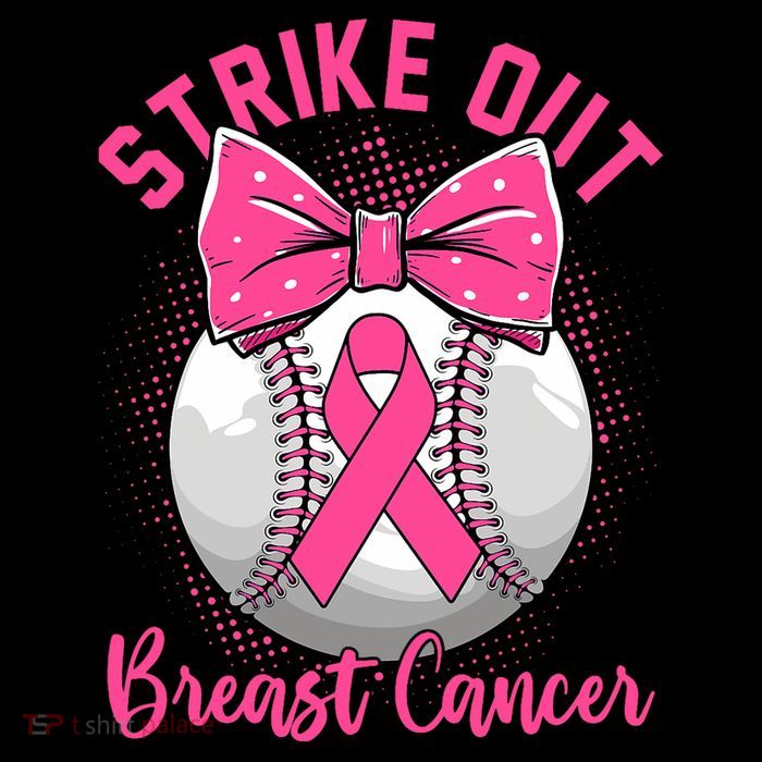 Strike Out Breast Cancer Awareness Day Ribbon Baseball Flatbill Hat