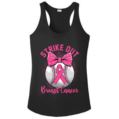 Strike Out Breast Cancer Awareness Day Ribbon Baseball Ladies PosiCharge Competitor Racerback Tank
