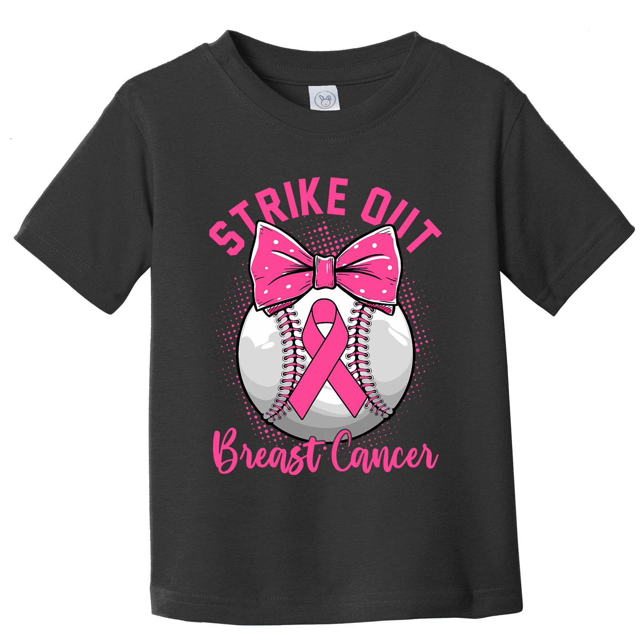 Strike Out Breast Cancer Awareness Day Ribbon Baseball Toddler T-Shirt