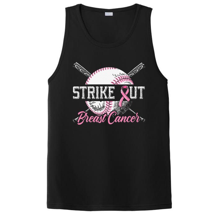 Strike Out Breast Cancer Awareness Baseball Pink Ribbon PosiCharge Competitor Tank